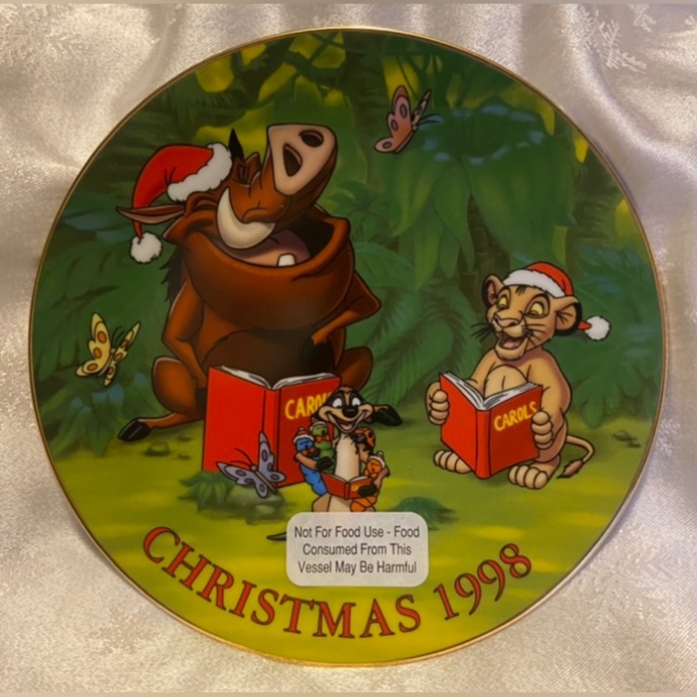 Disney’s “Jungle Bells” Christmas 1998 Collector Plate Vintage Grolier EUC